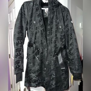 Michael Kors black camouflage jacket w/ belt brand new jacket with tag attached